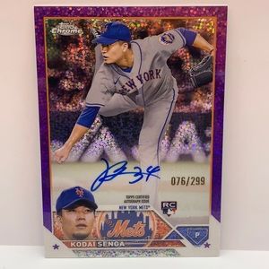 2023 Topps Chrome Kodai Senga Mets Purple Specke Auto 76/299 #RA-KSA (MISC9)